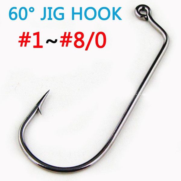 

fishing hooks [50pcs] hight carbon steel 60 degree jig hook 32786 size #1 #1/0 #2/0 #3/0 #4/0 #5/0 #6/0 #7/0 #8/0
