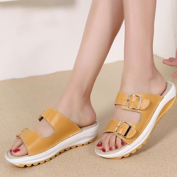 

summer fashion women platform slippers casual shoes pregnant mother anti-skid beach, Black
