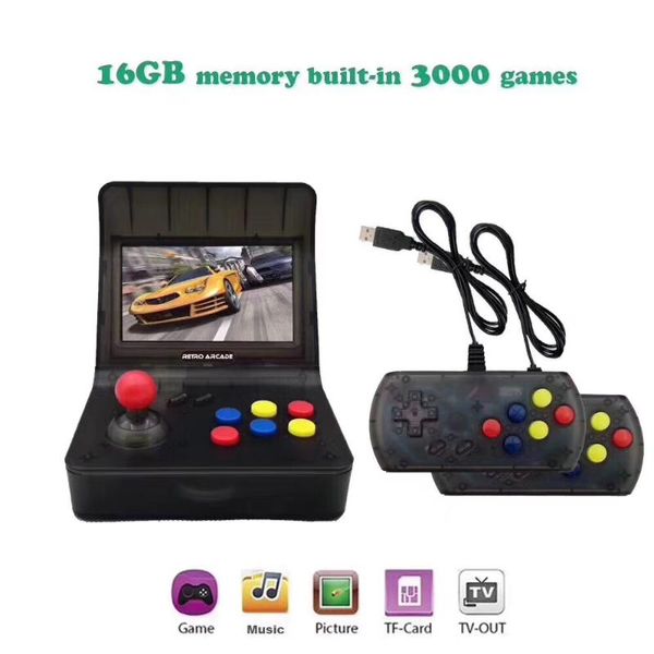 

portable retro mini handheld game console 4.3 inch 64bit 3000 video games classical family gift arcade players