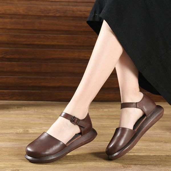 

sandal handmade sandals genuine woman women shoes, Black