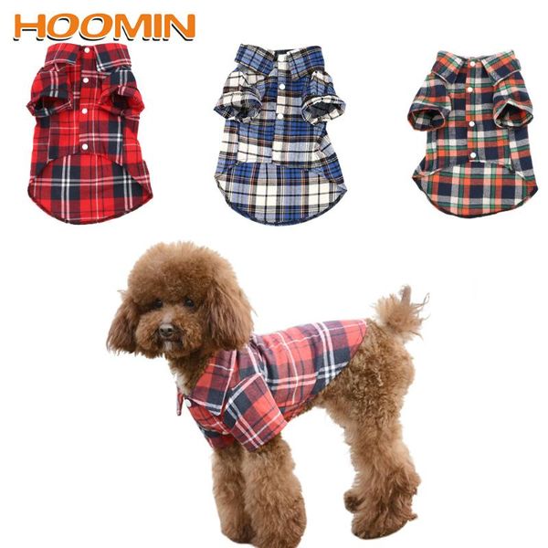 

dog apparel hoomin soft plaid t shirt pet cat clothes summer puppy kitten clothing cotton short sleeve shirts supplies