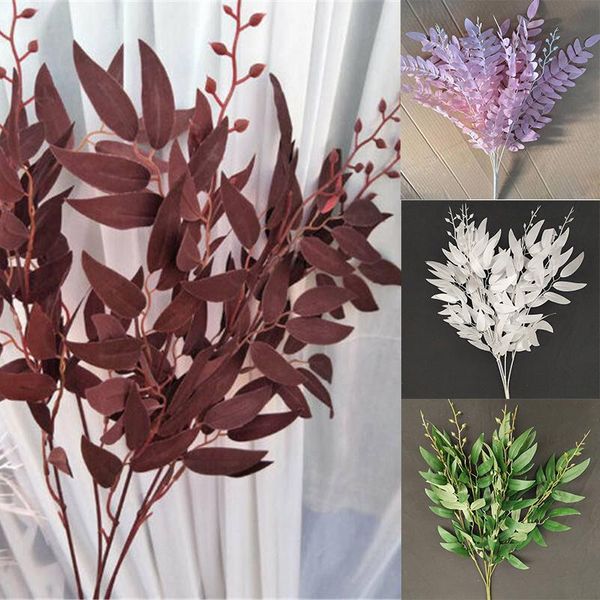 

eucalyptus artificial fake flower leaf plant foliage fashion home decor wreath xmas silk decorative flowers & wreaths