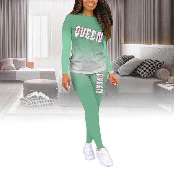

women's two piece pants casual tracksuit women 2 set gradient long sleeve sweatshirt high waist leggings fashion lounge wear outfits, White