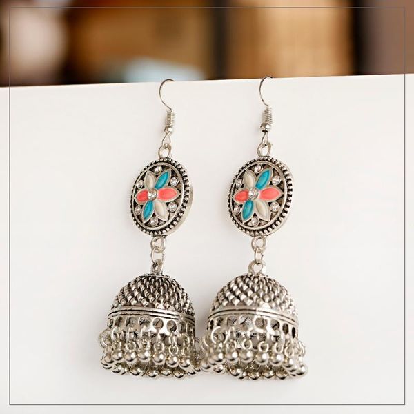 

dangle & chandelier bohemian style vintage water drop alloy long earrings copper beads tassel birdcage pendant 2021 ladies thailand jewelry, Silver