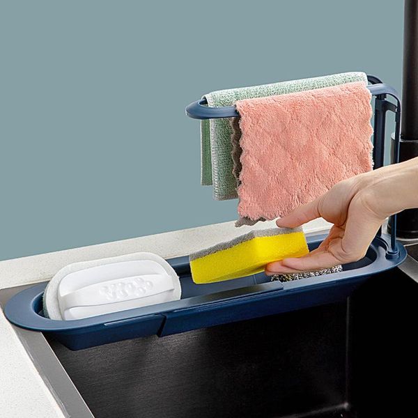 

hooks & rails sink kitchen drainer rack storage basket bag faucet holder sponge adjustable bathroom for home
