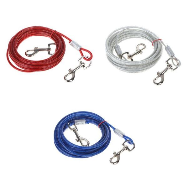 

dog collars & leashes pet tie-out leash heavy duty steel wire metal chain lead line