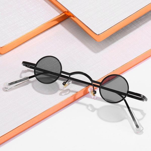 

fashion sunglasses frames steampunk street round narrow prince's glasses 3436, Black