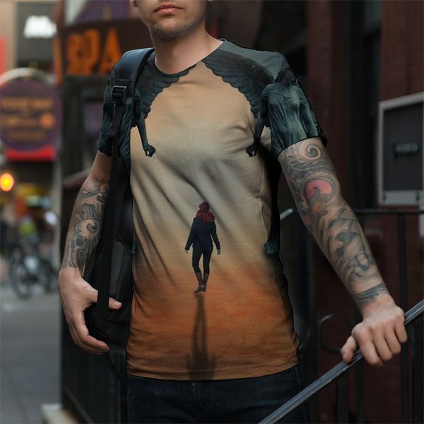 

original rock bob marley 3d printing film back view girl pattern t-shirt fashion and beautiful breathable daily party travel men's shor, White;black