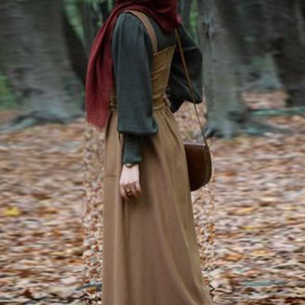 

casual dresses women vintage lace-up belt straps long es spring autumn pockets button elegant female party vestidos 5xl 1ulc, Black;gray