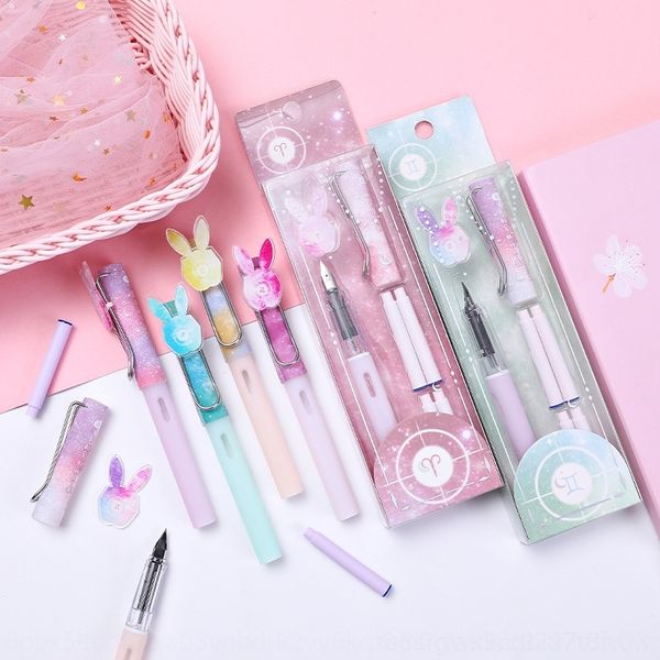 

8kES twelve constellations pen set fountain pens cute calligraphy study learning and learningsuper cute girl heart students practice callig