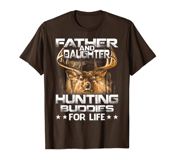 

father and daughter hunting buddies for life t-shirt, White;black
