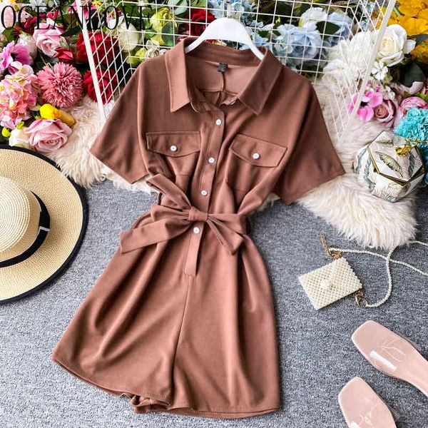 

bandage beach style jumpsuit women fashion summer bow high waist bodysuit solid korean ropa mujer 16727 210415, Black;white