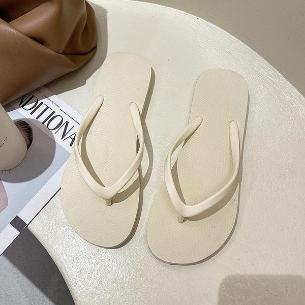 

slippers sea flip-flop solid sandals summer soft bathroom pillow slides indoor vacation falt with outdoor beach footwear women, Black