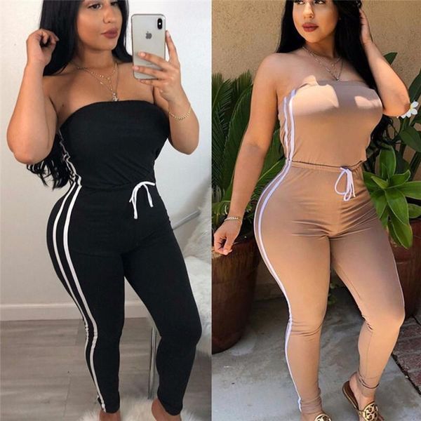 

summer off shoulder fashion brand women rompers lace up solid loose elastic romper bodysuits casual, Black;white