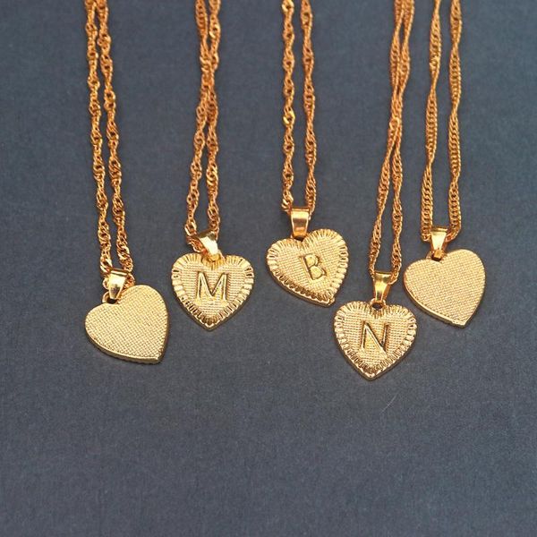 

pendant necklaces 26pcs/lot heart necklace gold a-z initial letter charm for women men bff jewelry birthday gift alphabet bijoux femme, Silver
