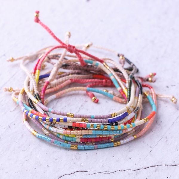 

10Pcs/Set Miyuki Bracelets Seed Beaded Handmade Friendship Bohemia Strand For Women Girls Gifts Tennis, Golden;silver