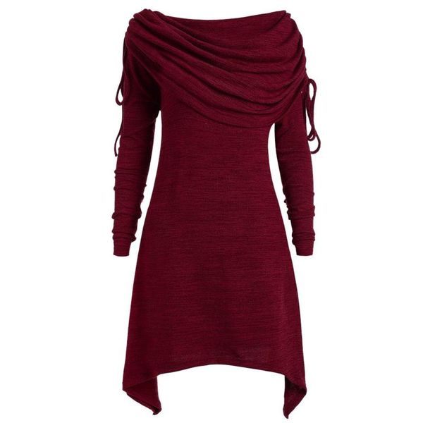 

casual dresses 2021 elegant fashion mini dress pukeutua pure color loose long sleeve one-neck spring and autumn, Black;gray