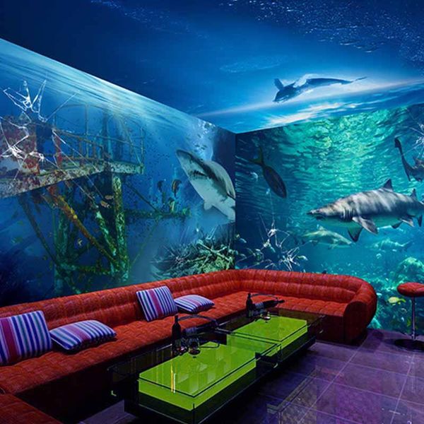 

wallpapers custom po wallpaper 3d stereoscopic underwater world of marine fish living children's room tv background mural