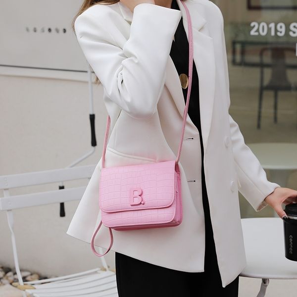 

80% off new leather women's bag crocodile beancurd small square cow organ one shoulder slant span handbags