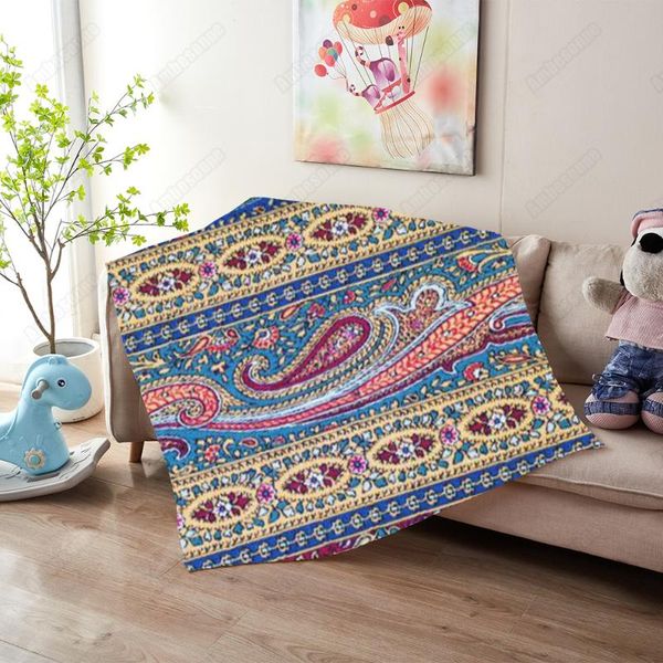 

blankets bohemain vintage print blanket paisley retro throw ethnic style for beds sherpa fluffy bedspread picnic