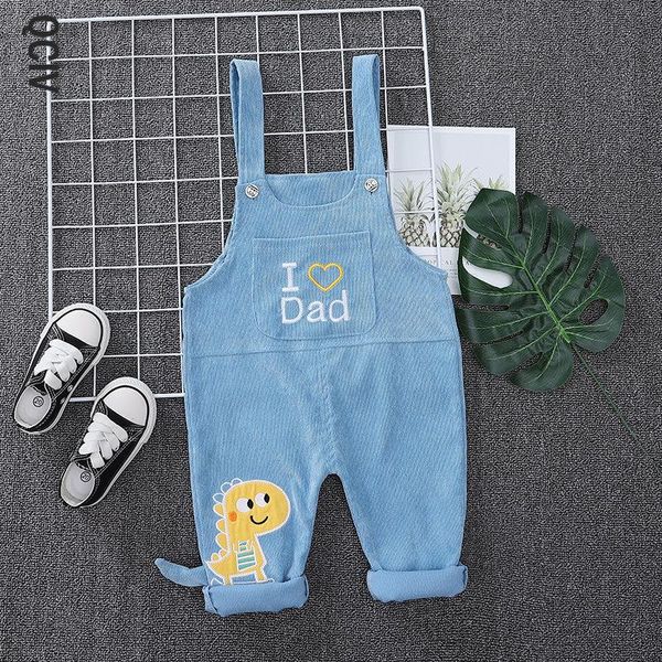 

jeans children spring autumn corduroy clothes baby boys girls bib pants one piece overalls infant kids toddler casual clothing, Blue