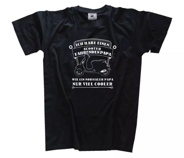 

ich habe un scooter fahrenden papa scooter cyclomoteur t-shirt 104-164, White;black