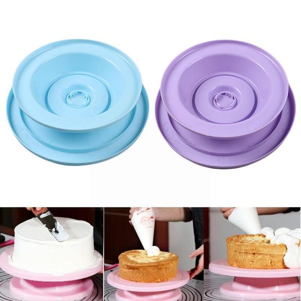 

baking & pastry tools plastic cake turntable rotating anti-skid round pan stand kitchen diy decorating table ro x8d7