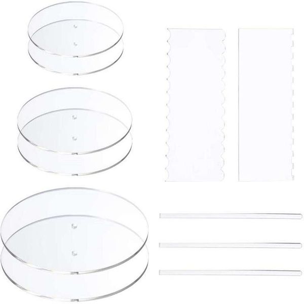 

baking & pastry tools 11pcs transparent acrylic cream scraper cake spatulas and round support pan set spatula fondant