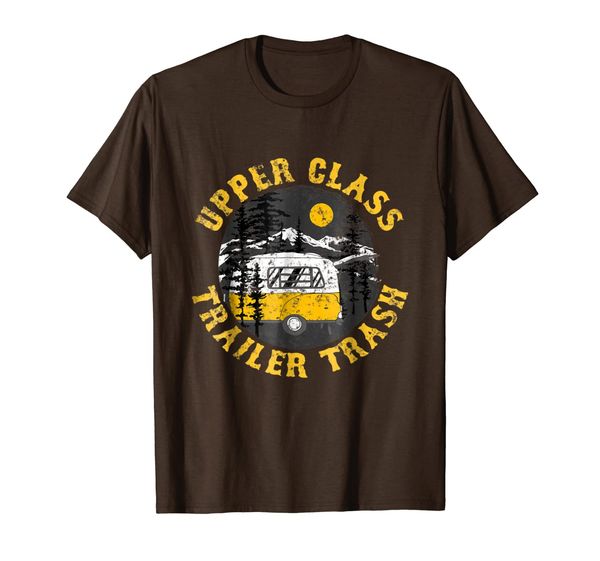 

upper class trailer trash t shirt funny camping camper gift, White;black