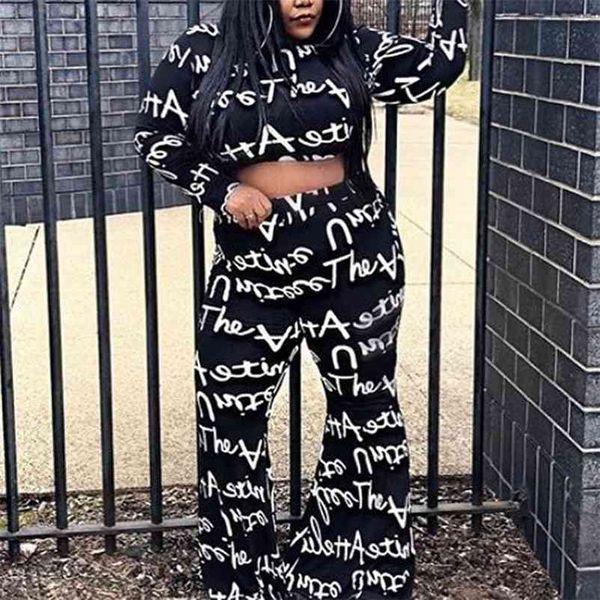 

4xl plus size african clothes women 2 pieces sets black letter print blouse & pants outfits two matching 210510, White