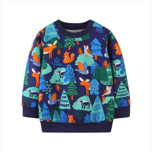 

boys t shirts autumn long sleeve kids dinosaur appliques cotton sweatshirt children clothing clothes, Blue
