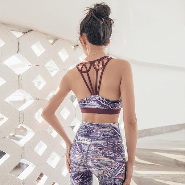 

yoga outfit beautiful back bra running fitness shockproof sports vest lady