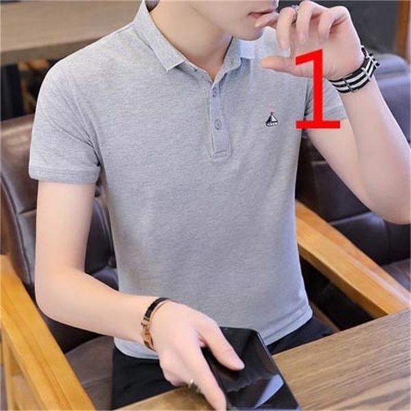 

ilk t-shirt men's short-sleeved silk summer korean version of the self-cultivation trend handsome slippery shirt 210420, White;black