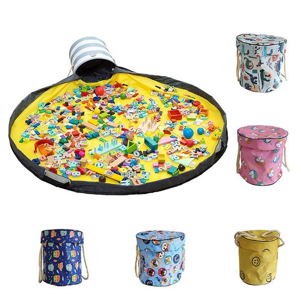 

storage bags kids toys bag portable large play mat quick clean up toy bucket sorting waterproof organizer drawstring container