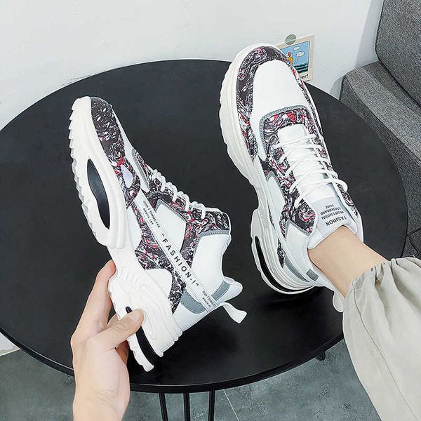 

2021 high men's national fashion calico thick soled dad sho ins trend casual sports