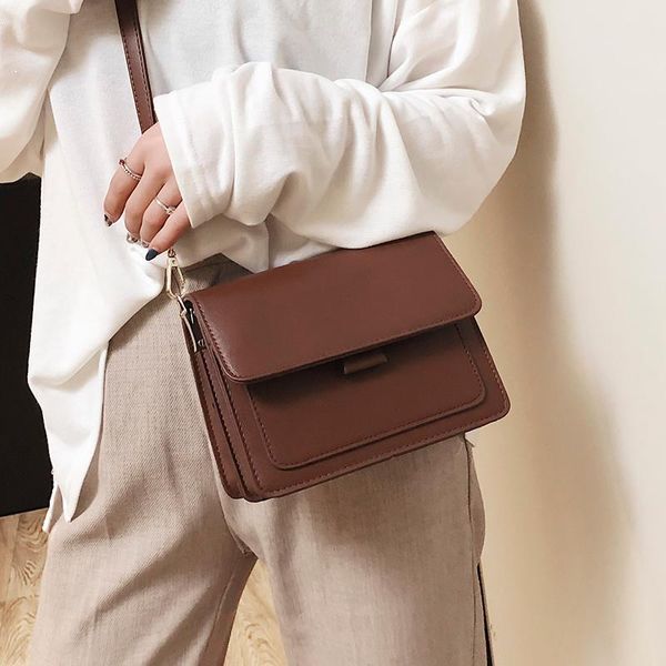 

women's casual shoulder bag, 2 layers, brown cross body