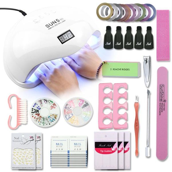 

nail lamp set manicure uv for 72/54/48/36w no gel tool file kit1