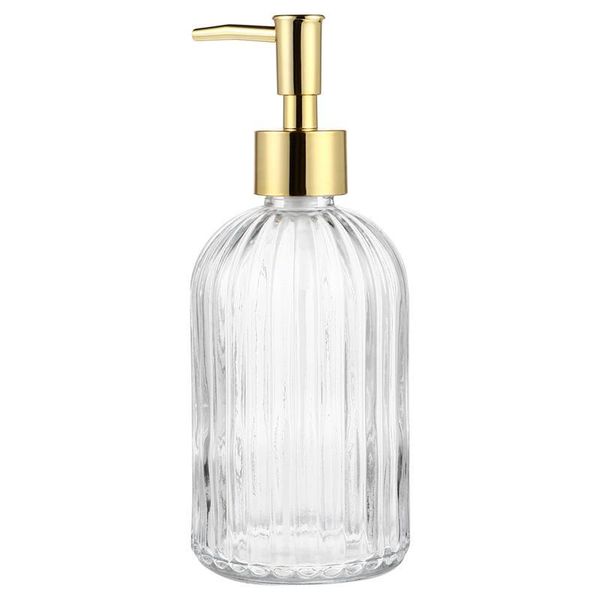 

liquid soap dispenser 2pcs 400ml pressed transparent shower gel bottle glass filling press type lotion bottles bathroom pump