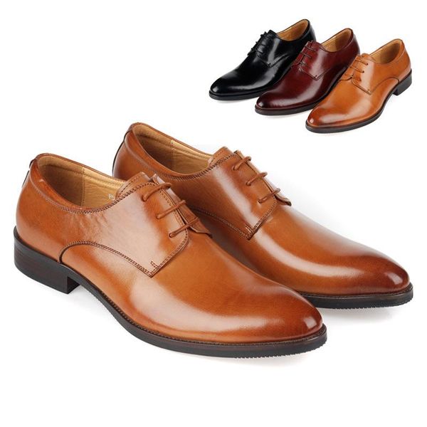 

dress shoes men cowhide leather formal wear work fashion wedding, Black