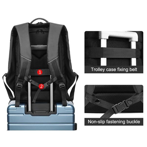 

men travel lapbackpack water repellent functional rucksack with usb port