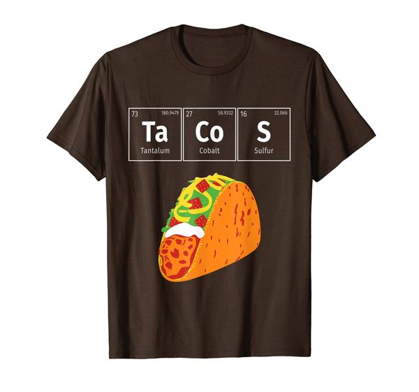 

mexican tacos periodic table elements funny science t-shirt, White;black