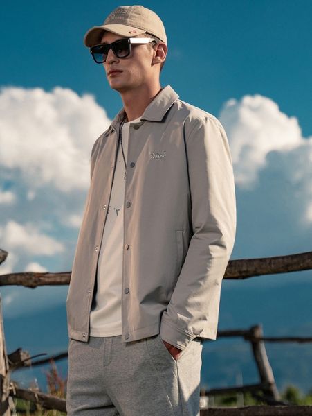 

men letter embroidery button front jacket a47p#, Black;brown