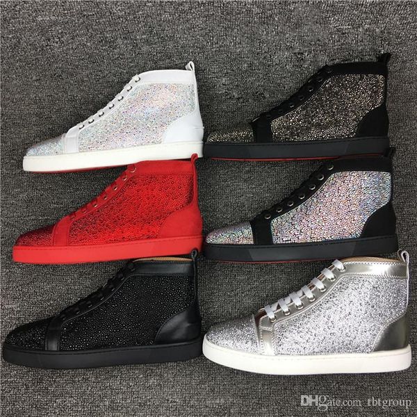

designers louboutin christian luxurys wholesale spike shoess luxury men s sneaker suede spikes red bottom designer shoes fla ydz