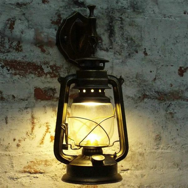 Настенная лампа крытый открытый античный светодиодный лофт деревянный стеклянный ресторан Sconces старинные промышленные ретро монтируемое освещение