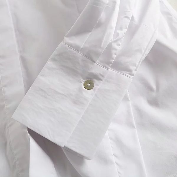 

withered autumn blouse women england high street vintage pleated loose splicing white casual blusas mujer de moda 2021 shirt top