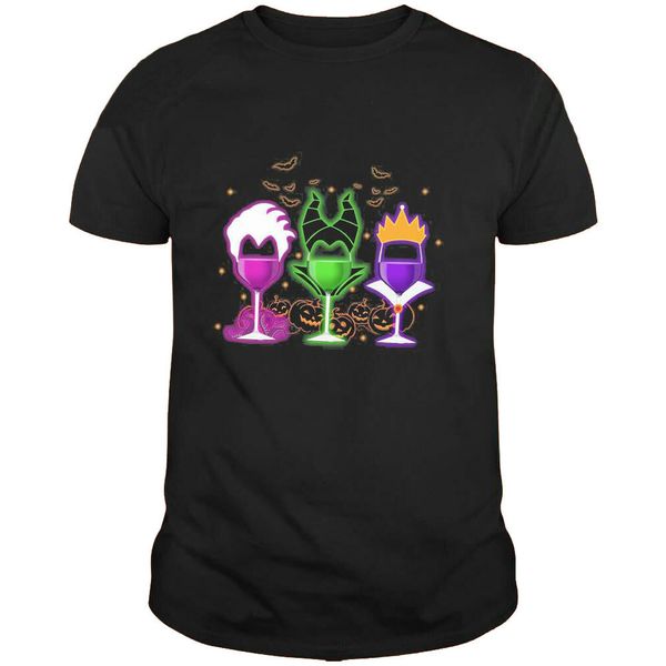 

maleficent evil queen wine halloween t-shirt, White;black