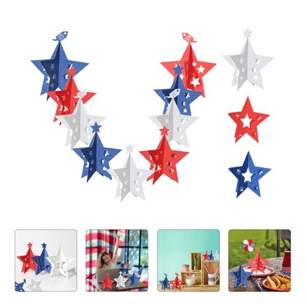 

pendant necklaces 24pcs three-dimensional five-pointed star tableornaments (assorted color), Silver