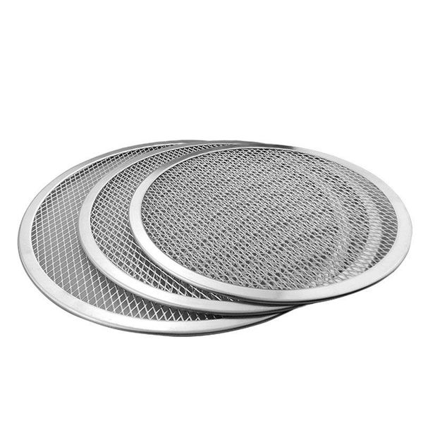 

tools & accessories round barbecue mesh pan baking tray kitchen tool for bakeware 6/7/8/9/10 inch pizza bbq aluminum thicken non-stick net