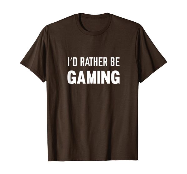

i'd rather be gaming computer and console gamer t-shirt, White;black