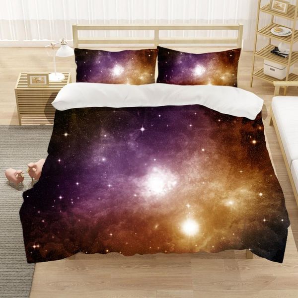 

brightest star night sky 3pcs bedding set full king twin  size bed sheet duvet cover pillowcase without comforter sets